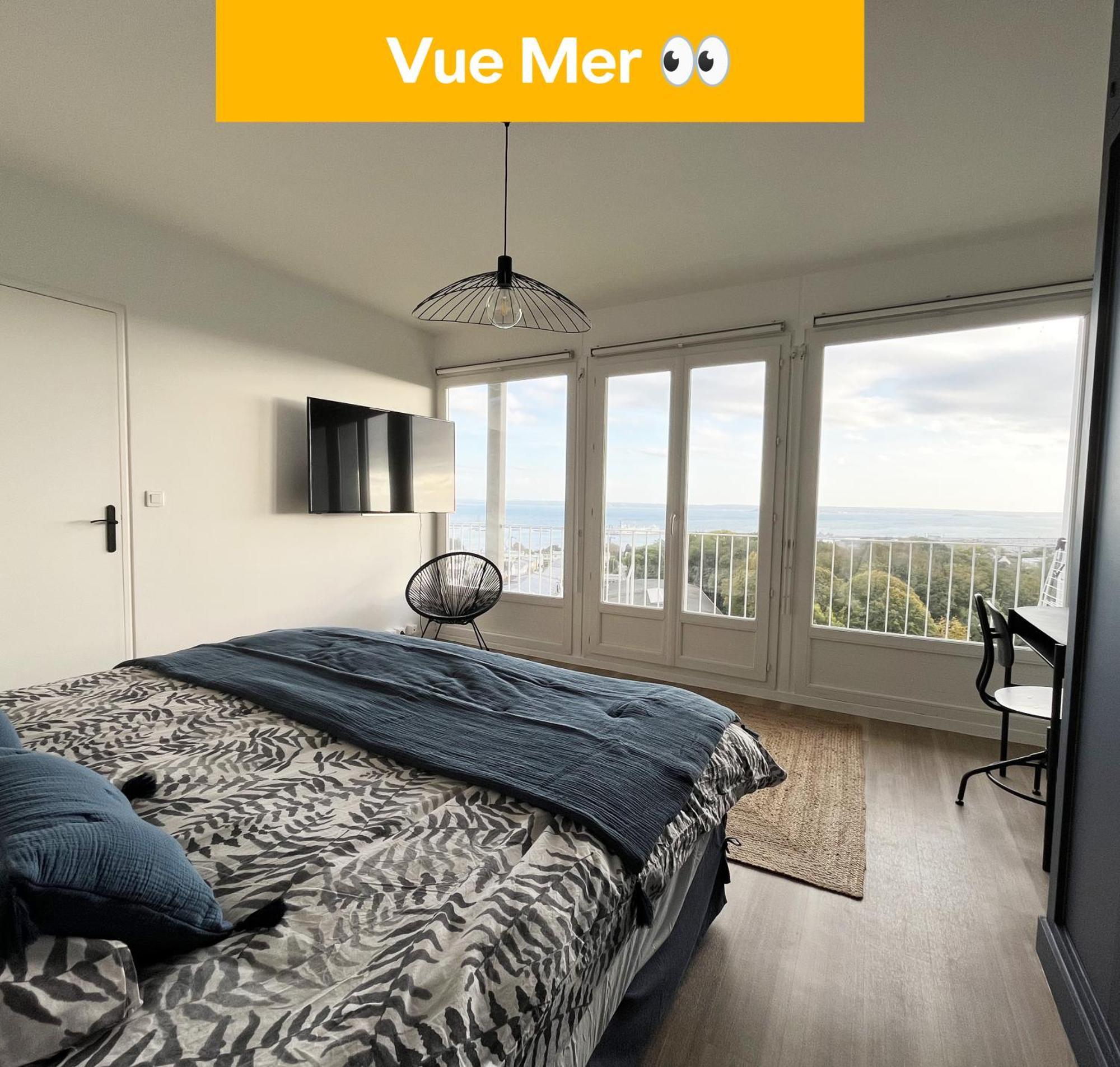 Nouveau! Appartement Vue Mer 180° Et Place Parking Brest Buitenkant foto